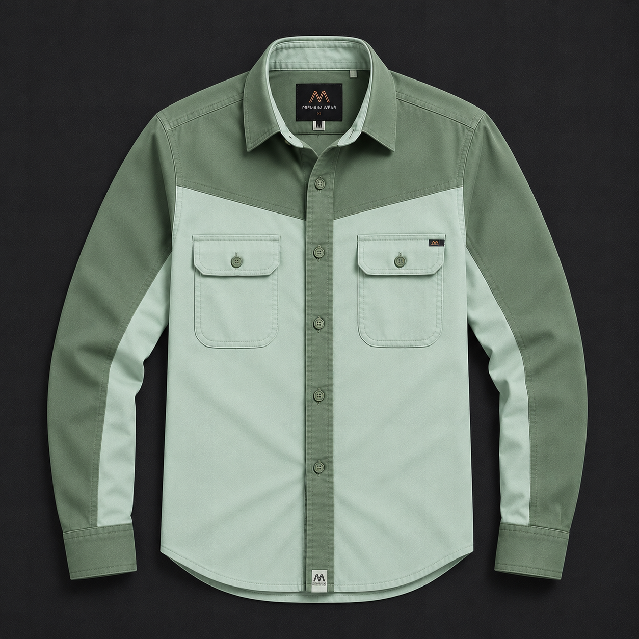 Mint Green Full Sleeve Men Cotton Shirt