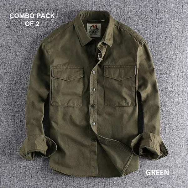 Casual Simple Fashion Men’s Shirts Pure Cotton Pack Of 2 Combo, Choose Any Variant's