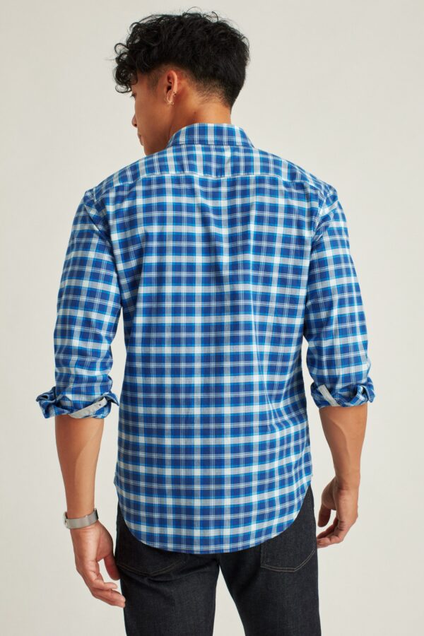 Pure cotton blue checked full sleeve shirt
