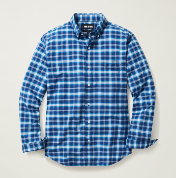 Pure cotton blue checked full sleeve shirt