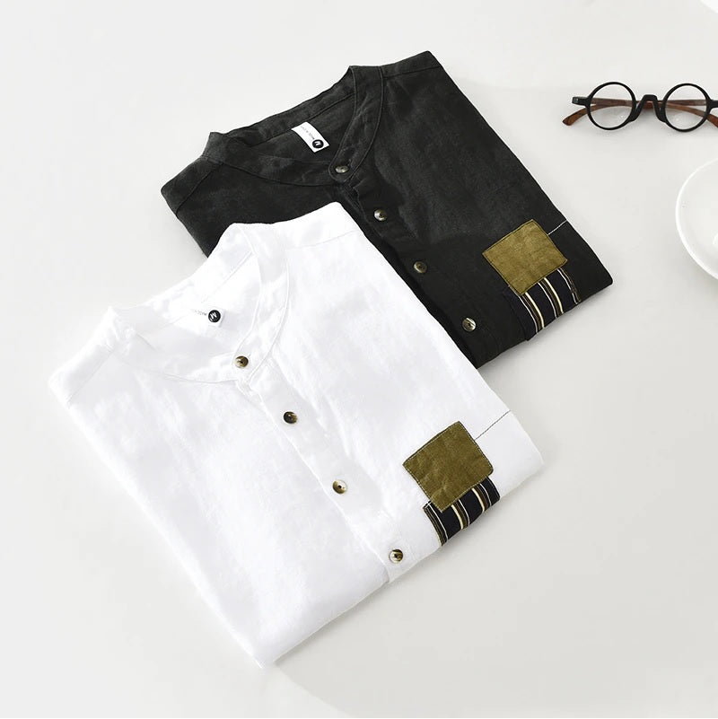 Black And White Combo Half Sleeve Summer Shirt