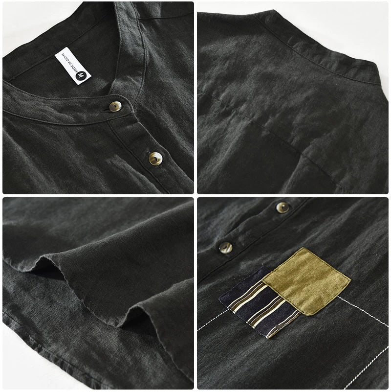 Black And White Combo Half Sleeve Summer Shirt