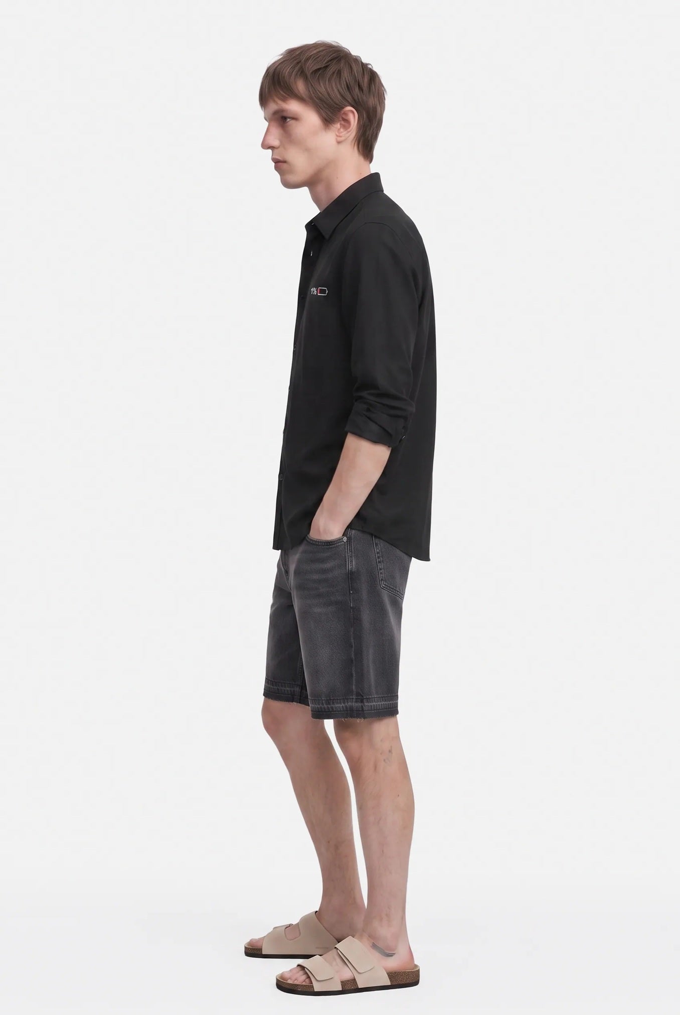 1% Battery Embroidered Shirt