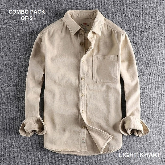 Casual Simple Fashion Men’s Shirts Pure Cotton Pack Of 2 Combo, Choose Any Variant's