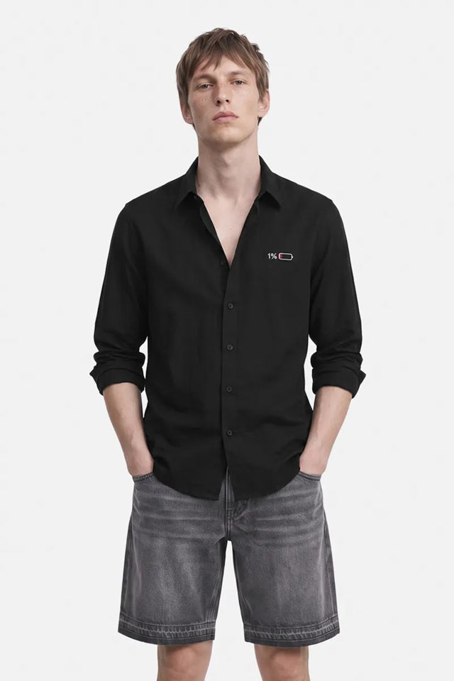 1% Battery Embroidered Shirt
