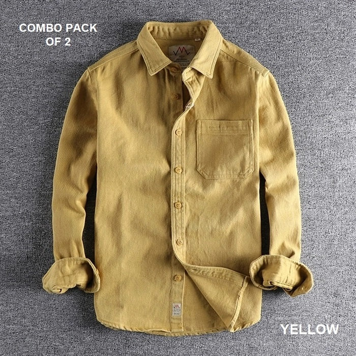 Casual Simple Fashion Men’s Shirts Pure Cotton Pack Of 2 Combo, Choose Any Variant's